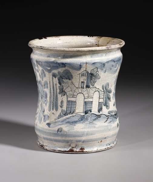 MANIFATTURA NAPOLETANA DEL XVIII SECOLO : Albarello in maiolica bianca e blu decorato a paesaggio e rovine sul fronte, sul retro sigla D.B. e data 1712  - Asta Asta 379 | ARTE ANTICA E DEL XIX SECOLO - Dipinti antichi e antiquariato  Online - Associazione Nazionale - Case d'Asta italiane