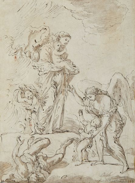 ARTISTA DEL XVIII SECOLO : Madonna con Bambino e l'angelo custode che salva un bambino  - Asta Asta 379 | ARTE ANTICA E DEL XIX SECOLO - Dipinti antichi e antiquariato  Online - Associazione Nazionale - Case d'Asta italiane