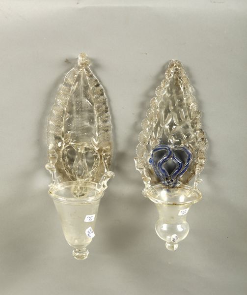 MANIFATTURA VENEZIANA DEL XIX SECOLO : Coppia di acquasantiere in vetro soffiato.  - Asta Asta 379 | ARTE ANTICA E DEL XIX SECOLO - Dipinti antichi e antiquariato  Online - Associazione Nazionale - Case d'Asta italiane