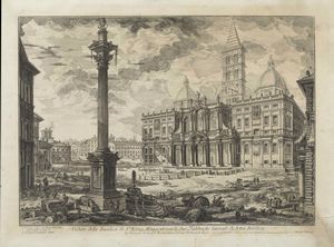 PIRANESI GIOVANNI BATTISTA (1720 - 1778) - Veduta della Basilica di S. Maria Maggiore a Roma