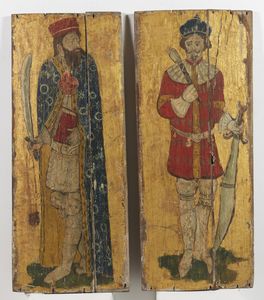 ARTISTA AUSTRIACO DEL XVII SECOLO - Coppia di dipinti raffiguranti guerrieri