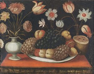 ARTISTA SPAGNOLO DEL XVII SECOLO : Coppia di dipinti raffiguranti nature morte con fiori e frutta  - Asta Asta 379 | ARTE ANTICA E DEL XIX SECOLO - Dipinti antichi e antiquariato  Online - Associazione Nazionale - Case d'Asta italiane