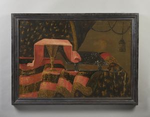 IL MALTESE FRANCESCO FIERAVINO (1611 - 1654) : Attribuito a. Natura morta con tappeto, libro e calice  - Asta Asta 379 | ARTE ANTICA E DEL XIX SECOLO - Dipinti antichi e antiquariato  Online - Associazione Nazionale - Case d'Asta italiane