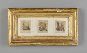 CALLOTT JACQUES (1592 - 1635) : Gruppo di tre incisioni raffiguranti lavanda dei piedi, il bacio di Giuda, la condanna a morte  - Asta Asta 379 | ARTE ANTICA E DEL XIX SECOLO - Dipinti antichi e antiquariato  Online - Associazione Nazionale - Case d'Asta italiane