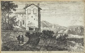 VAN SWANEVELT HERMAN (1603 - 1655) - For dalla porta piea