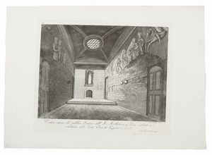 BANDINI CANDIDO (1796 - 1837) - Veduta interna del pubblico Oratorio del Real Palazzo di Siena costruito a similitudine della Santa Casa di Nazzaret in Loreto