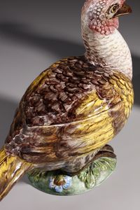 MANIFATTURA BARETTONI, NOVE, INIZI DEL XX SECOLO : Attribuito a. Coppia di terrine con coperchio in terraglia policroma in forma di capponi  - Asta Asta 379 | ARTE ANTICA E DEL XIX SECOLO - Dipinti antichi e antiquariato  Online - Associazione Nazionale - Case d'Asta italiane