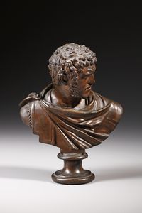 SCULTORE DEL XIX SECOLO - Busto in bronzo di Caracalla