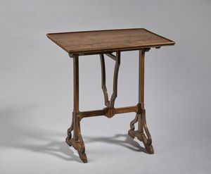 GALL - Tavolo inclinabile in legno, piano intarsiato a motivi vegetali