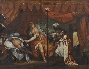 CALIARI, DETTO IL VERONESE PAOLO (1528 - 1588) - Bottega di. Giuditta e Oloferne