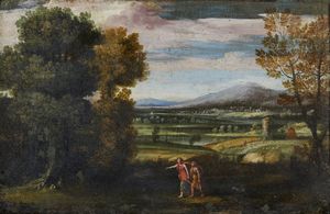VAN BLOEMEN DETTO LO STENDARDO PETER (1657 - 1720) - Tobiolo e l'angelo
