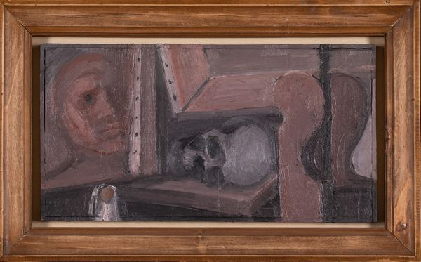 Franco Francese : Autoritratto con teschio  - Asta Arte moderna e contemporanea - Associazione Nazionale - Case d'Asta italiane