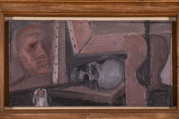 Franco Francese : Autoritratto con teschio  - Asta Arte moderna e contemporanea - Associazione Nazionale - Case d'Asta italiane