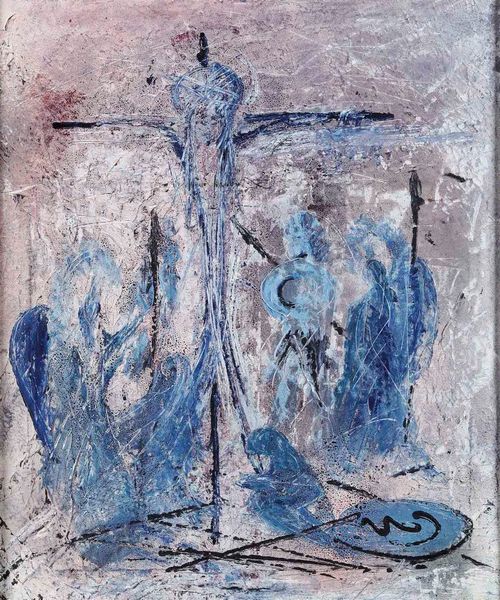 Mario Della Foglia : Crocifissione in blu  - Asta Arte moderna e contemporanea - Associazione Nazionale - Case d'Asta italiane