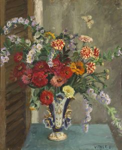 Carlo Vitale : Vaso di fiori  - Asta Arte moderna e contemporanea - Associazione Nazionale - Case d'Asta italiane