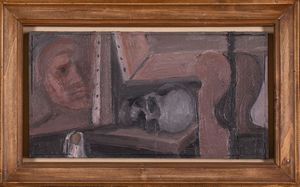 Franco Francese - Autoritratto con teschio