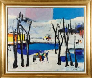 Gian Rodolfo D’Accardi : Nella neve  - Asta Arte moderna e contemporanea - Associazione Nazionale - Case d'Asta italiane