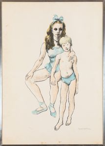 Francesco Messina : Ballerina e bambino  - Asta Arte moderna e contemporanea - Associazione Nazionale - Case d'Asta italiane