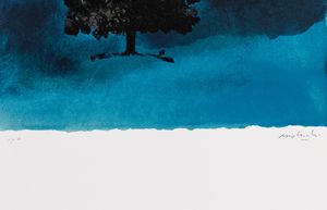 Carlo Mattioli : Paesaggio con albero  - Asta Arte moderna e contemporanea - Associazione Nazionale - Case d'Asta italiane