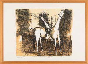 GIORGIO CELIBERTI : Uomo a cavallo  - Asta Arte moderna e contemporanea - Associazione Nazionale - Case d'Asta italiane