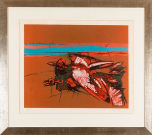 GIORGIO CELIBERTI : Composizione colore rosso  - Asta Arte moderna e contemporanea - Associazione Nazionale - Case d'Asta italiane