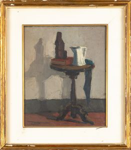 Italo Valenti : Tavolino con oggetti  - Asta Arte moderna e contemporanea - Associazione Nazionale - Case d'Asta italiane