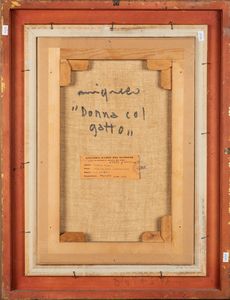 Giuseppe Migneco : La donna con il gatto  - Asta Arte moderna e contemporanea - Associazione Nazionale - Case d'Asta italiane