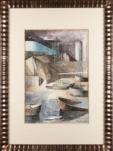 MARCELLO SCUFFI : Marina di darsena  - Asta Arte moderna e contemporanea - Associazione Nazionale - Case d'Asta italiane
