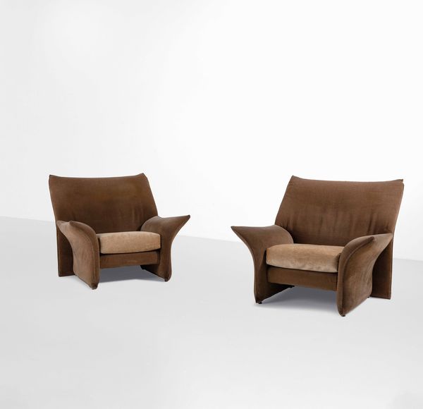 Emilio  Guarnacci : Due poltrone 1P mod. Falena  - Asta Design 200 - Associazione Nazionale - Case d'Asta italiane