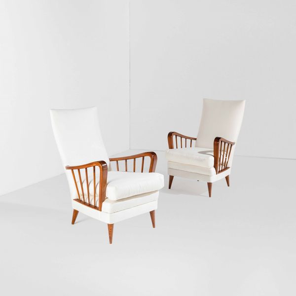 OSVALDO BORSANI : Coppia di poltrone mod. 6553  - Asta Design 200 - Associazione Nazionale - Case d'Asta italiane