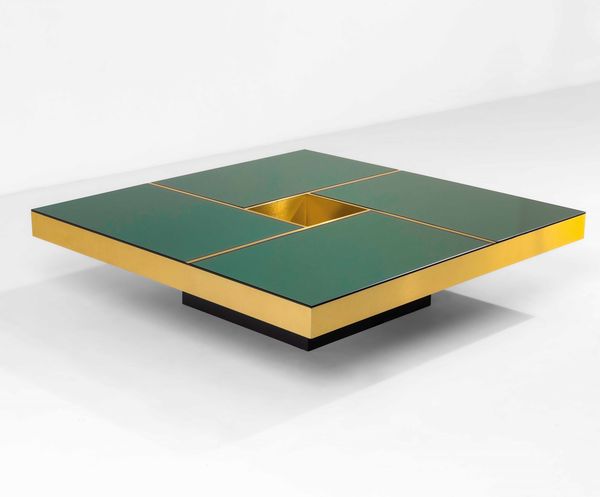 Giovanni Ausenda, Guido Baldo Grossi, Gianni Gavioli : Grande tavolo basso con vano centrale  - Asta Design 200 - Associazione Nazionale - Case d'Asta italiane
