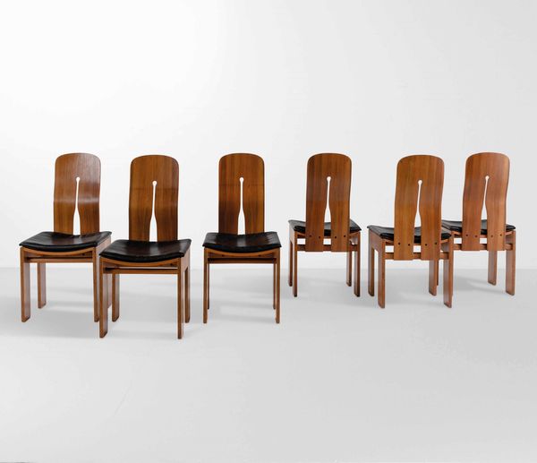 Carlo Scarpa : Sei sedie mod. nr. 1934-765  - Asta Design 200 - Associazione Nazionale - Case d'Asta italiane