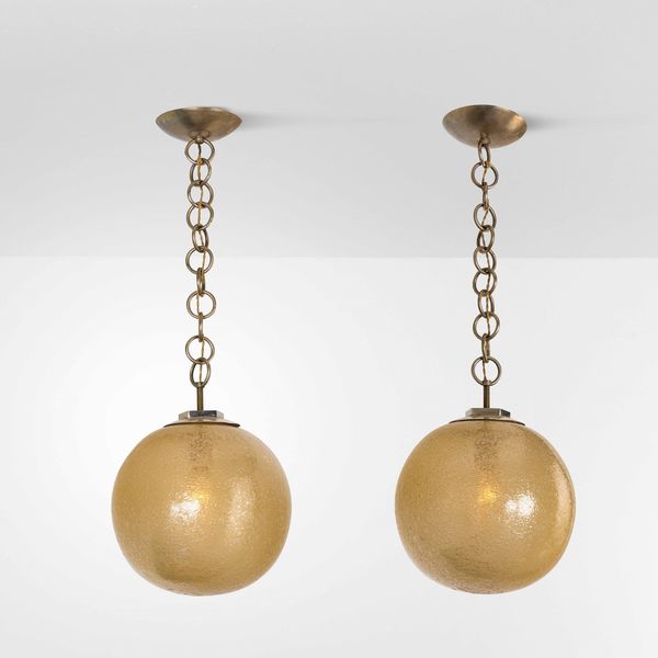 FLAVIO POLI : Due lampade a sospensione  - Asta Design 200 - Associazione Nazionale - Case d'Asta italiane