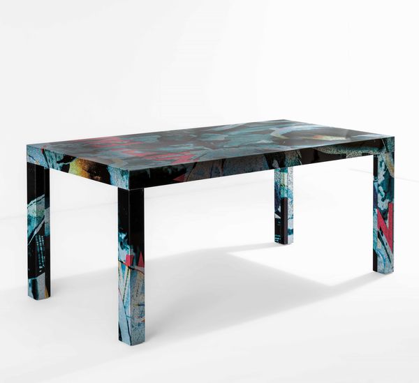 MIMMO ROTELLA : Tavolo della serie Decollage Collection  - Asta Design 200 - Associazione Nazionale - Case d'Asta italiane