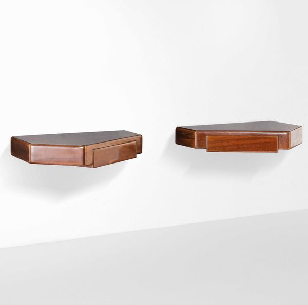 OSVALDO BORSANI : Due comodini da parete.  - Asta Design 200 - Associazione Nazionale - Case d'Asta italiane