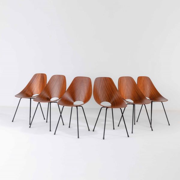 Vittorio  Nobili : Sei sedie mod. Medea  - Asta Design 200 - Associazione Nazionale - Case d'Asta italiane