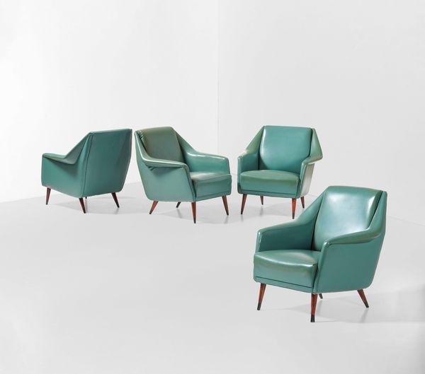 Carlo De Carli : Quattro poltrone mod. 802  - Asta Design 200 - Associazione Nazionale - Case d'Asta italiane