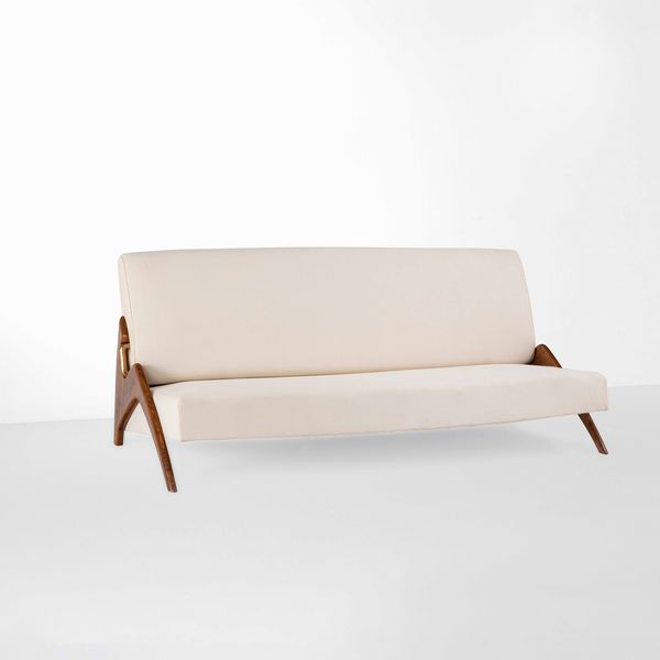 Lorenzo Brezzi : Divano con sostegni scultorei  - Asta Design 200 - Associazione Nazionale - Case d'Asta italiane