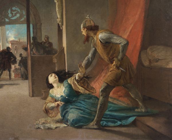 CASNEDI RAFFAELE (1822 - 1892) : Il corsaro Barbarossa tenta di rapire Giulia Gonzaga-Colonna durante l'assedio di Sperlonga.  - Asta Asta 381 | ARTE ANTICA E DEL XIX SECOLO - Dipinti del XIX secolo  Online - Associazione Nazionale - Case d'Asta italiane