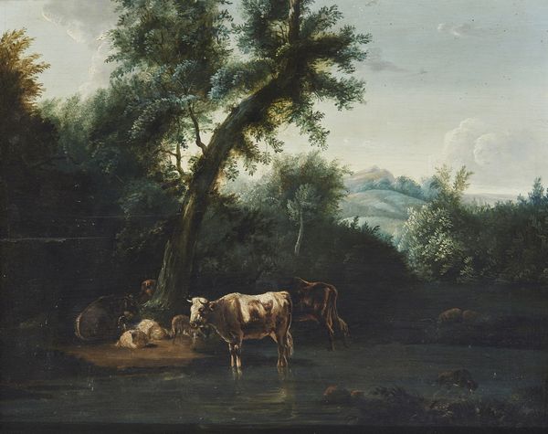 ARTISTA DEL XIX SECOLO : Paesaggio con animali  - Asta Asta 381 | ARTE ANTICA E DEL XIX SECOLO - Dipinti del XIX secolo  Online - Associazione Nazionale - Case d'Asta italiane