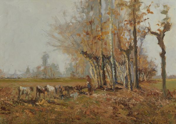 VERNI ARTURO (1891 - 1960) : Attribuito a. Autunno  - Asta Asta 381 | ARTE ANTICA E DEL XIX SECOLO - Dipinti del XIX secolo  Online - Associazione Nazionale - Case d'Asta italiane