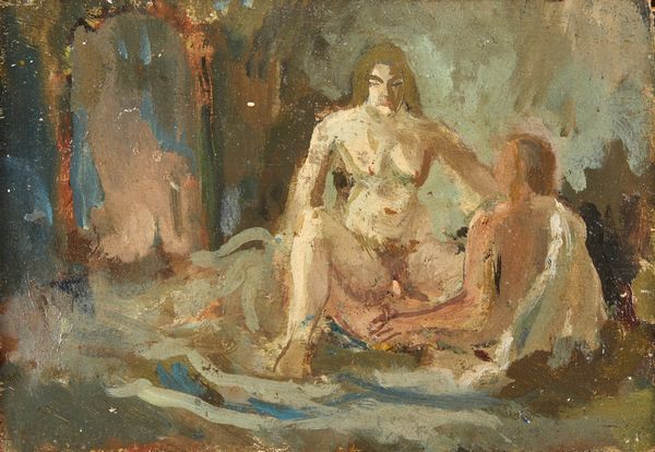 ARTISTA DEL XX SECOLO : Scena erotica  - Asta Asta 381 | ARTE ANTICA E DEL XIX SECOLO - Dipinti del XIX secolo  Online - Associazione Nazionale - Case d'Asta italiane
