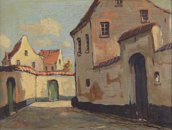 ARTISTA DEL XIX-XX SECOLO : Veduta cittadina con case  - Asta Asta 381 | ARTE ANTICA E DEL XIX SECOLO - Dipinti del XIX secolo  Online - Associazione Nazionale - Case d'Asta italiane