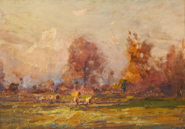 LUPO ALESSANDRO (1876 - 1953) : Campagna con personaggi  - Asta Asta 381 | ARTE ANTICA E DEL XIX SECOLO - Dipinti del XIX secolo  Online - Associazione Nazionale - Case d'Asta italiane