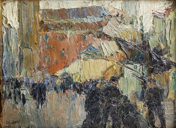 MORI NENO (1899 - 1968) : Strada di citt� con personaggi  - Asta Asta 381 | ARTE ANTICA E DEL XIX SECOLO - Dipinti del XIX secolo  Online - Associazione Nazionale - Case d'Asta italiane