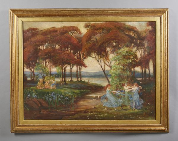 SIMS CHARLES (1873 - 1928) : Attribuito a. Il giardino delle Esperidi  - Asta Asta 381 | ARTE ANTICA E DEL XIX SECOLO - Dipinti del XIX secolo  Online - Associazione Nazionale - Case d'Asta italiane
