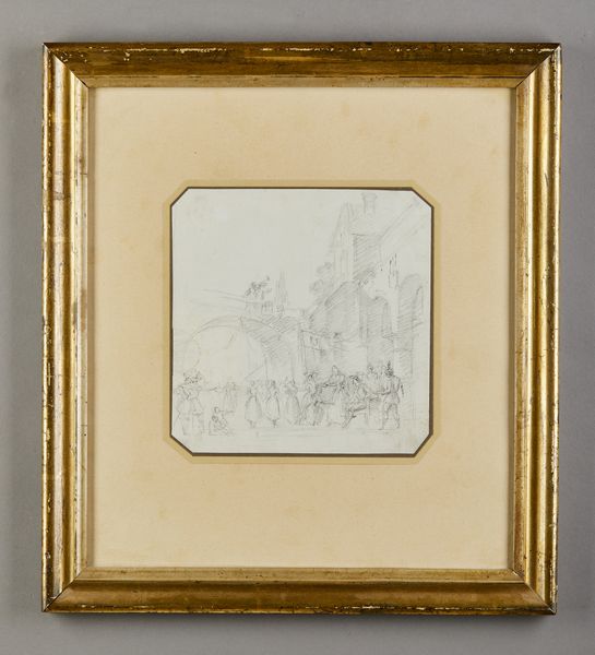 Scuola italiana del XIX secolo : Gruppo di tre disegni raffiguranti paesaggi con edifici e scena cittardina  - Asta Asta 381 | ARTE ANTICA E DEL XIX SECOLO - Dipinti del XIX secolo  Online - Associazione Nazionale - Case d'Asta italiane