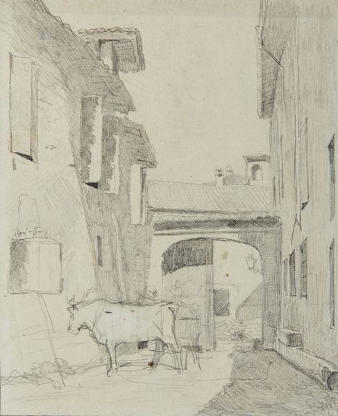 Scuola italiana del XIX secolo : Gruppo di tre disegni raffiguranti paesaggi con edifici e scena cittardina  - Asta Asta 381 | ARTE ANTICA E DEL XIX SECOLO - Dipinti del XIX secolo  Online - Associazione Nazionale - Case d'Asta italiane