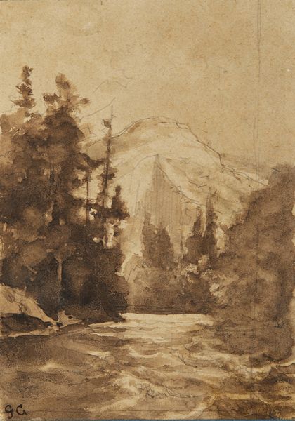 Scuola italiana del XIX secolo : Gruppo di tre opere su carta raffiguranti un paesaggio mediterraneo con iscrizione a Carlo Raimondi (1809-1883) e due paesaggi montani  - Asta Asta 381 | ARTE ANTICA E DEL XIX SECOLO - Dipinti del XIX secolo  Online - Associazione Nazionale - Case d'Asta italiane