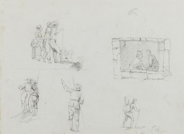 Scuola italiana del XIX secolo : Due disegni raffiguranti uno Studio di figure e Personaggi al porto  - Asta Asta 381 | ARTE ANTICA E DEL XIX SECOLO - Dipinti del XIX secolo  Online - Associazione Nazionale - Case d'Asta italiane